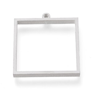 Cadru pandantiv (open back bezel) pentru rasina, otel inoxidabil 304 mat, 31x28x3mm