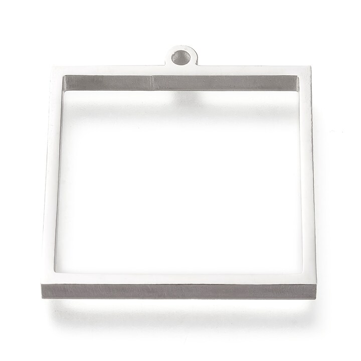 Cadru pandantiv (open back bezel) pentru rasina, otel inoxidabil 304, 31x28x3mm