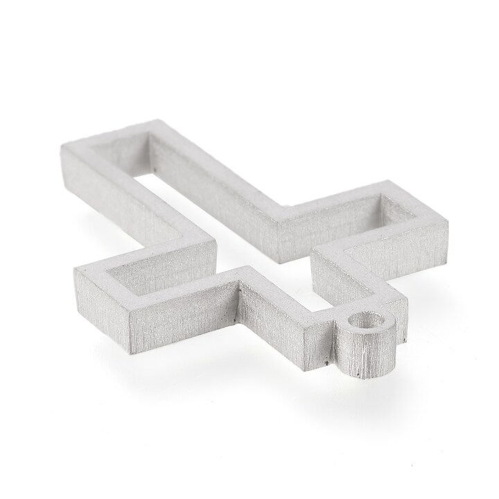 Cadru pandantiv (open back bezel) pentru rasina, otel inoxidabil 304 mat, cruce 32,5x22x3mm