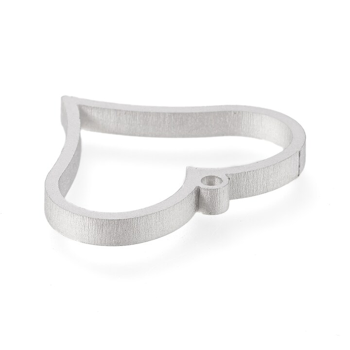 Cadru pandantiv (open back bezel) pentru rasina, otel inoxidabil 304 mat, inima 25x30x3mm