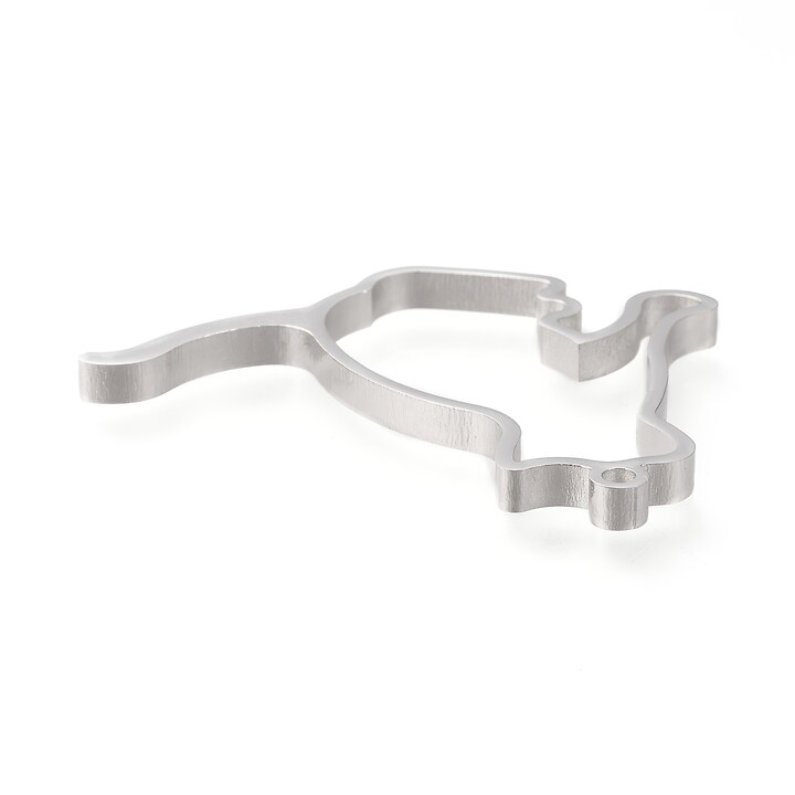 Cadru pandantiv (open back bezel) pentru rasina, otel inoxidabil 304, pisica 32x40x3mm