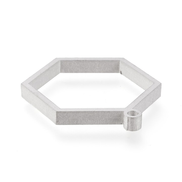 Cadru pandantiv (open back bezel) pentru rasina, otel inoxidabil 304 mat, hexagon 30,5x24x3mm