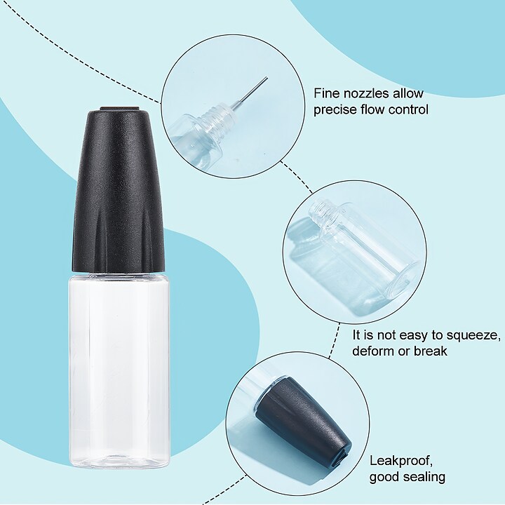 Recipient din plastic pentru lipici, varf pentru aplicat cu precizie, capacitate 10ml