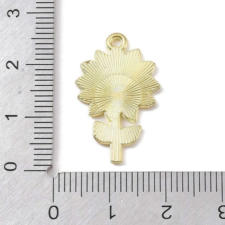 Charm auriu emailat floare 25x15x1mm