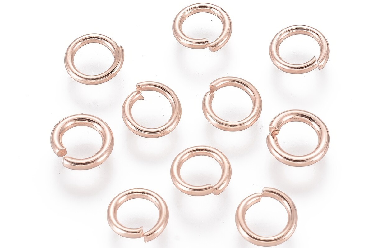 Zale otel inoxidabil 304 rose gold, 6mm (grosime 1mm) (20 buc.)