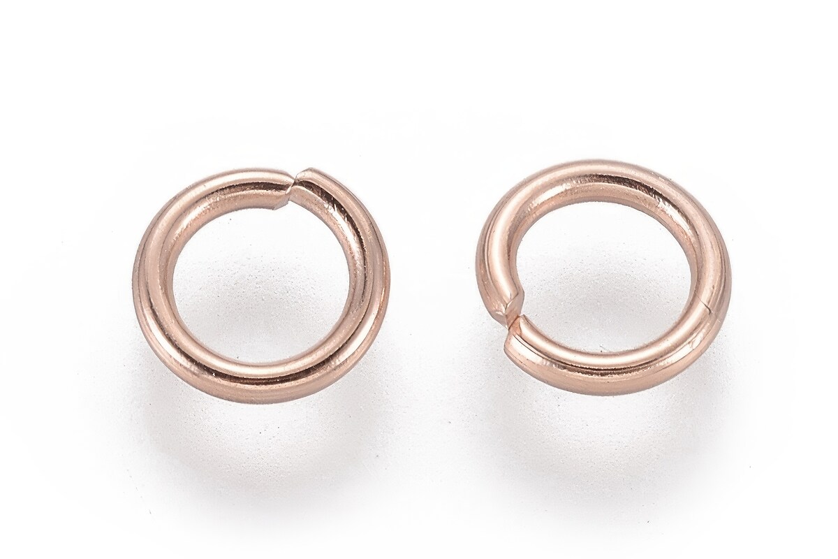 Zale otel inoxidabil 304 rose gold, 6mm (grosime 1mm) (20 buc.)