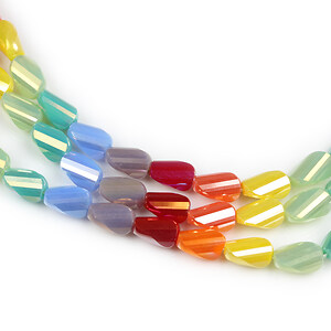 Margele cristale electroplacate fatetate 7,5x4,5x3,5mm (sirag) - mix multicolor