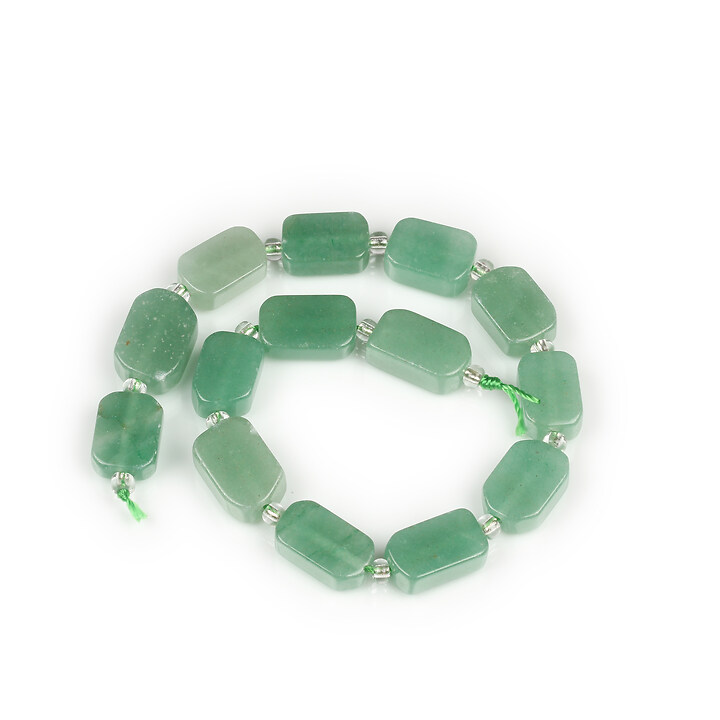 Margele aventurin verde dreptunghi 11-13x8-9x4-6mm (sirag)