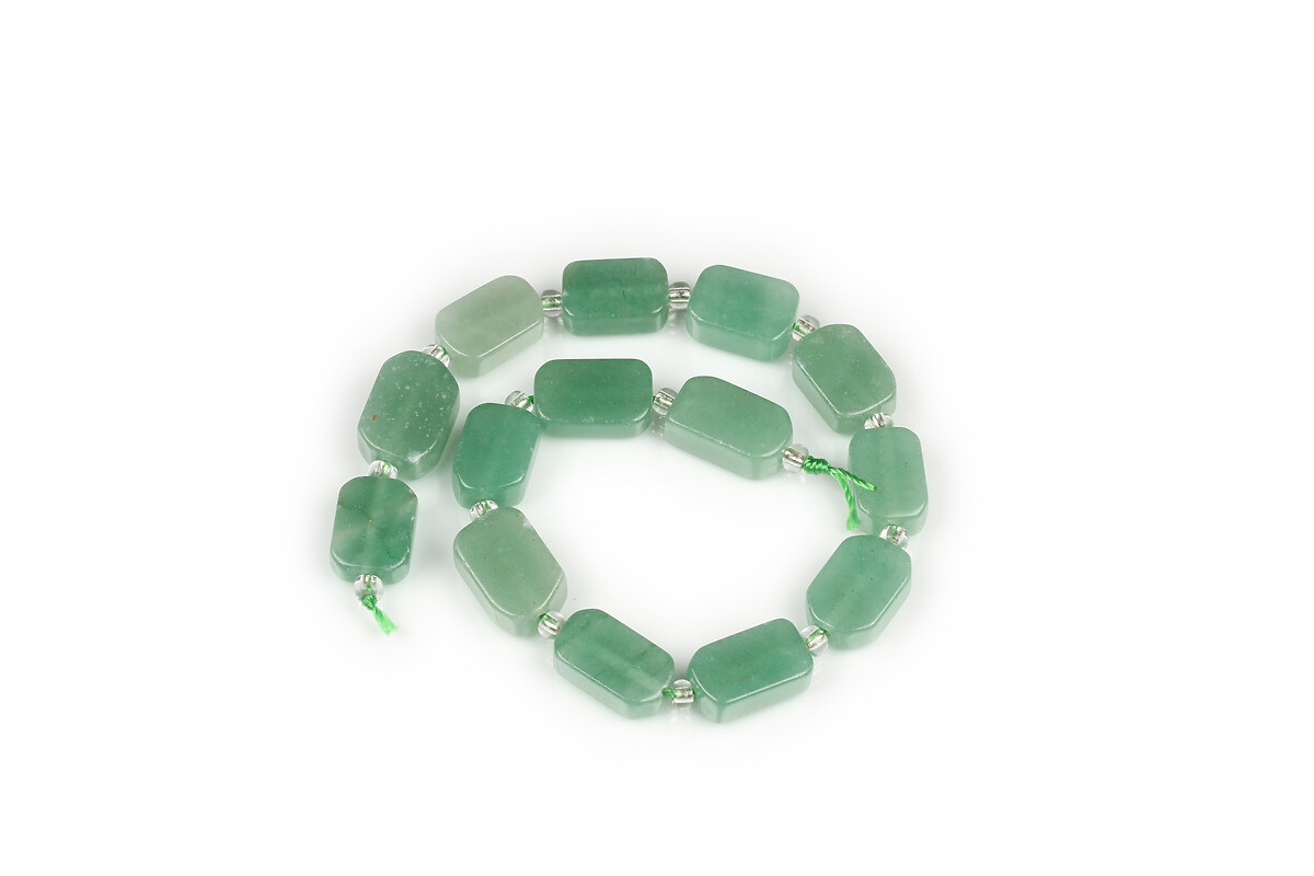 Margele aventurin verde dreptunghi 11-13x8-9x4-6mm (sirag)