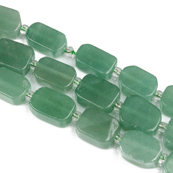 Margele aventurin verde dreptunghi 11-13x8-9x4-6mm (sirag)