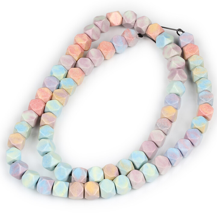 Margele  Rainbow Alashan Agate cub fatetat 6x6x6mm (sirag) - pastel