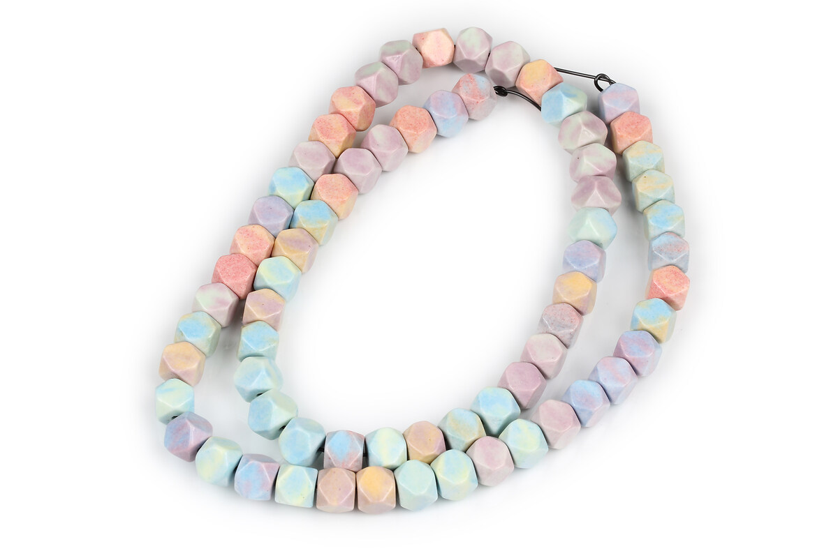 Margele  Rainbow Alashan Agate cub fatetat 6x6x6mm (sirag) - pastel