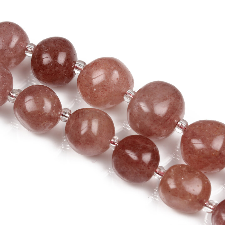 Margele Strawberry cuart nuggets tumbled 6-12,5x6-15mm (sirag)