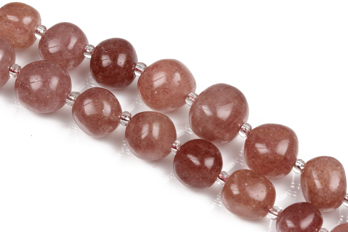 Margele Strawberry cuart nuggets tumbled 6-12,5x6-15mm (sirag)