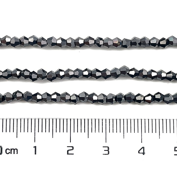 Margele cristal biconic 3mm (sirag) - placat gunmetal metalic