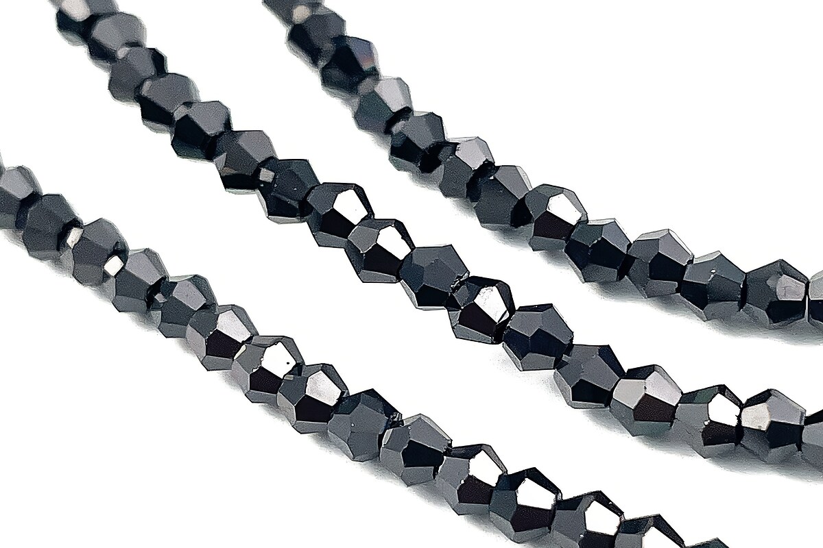 Margele cristal biconic 3mm (sirag) - placat gunmetal metalic