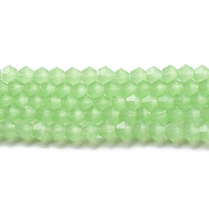 Margele cristal biconic 3mm (sirag) - verde deschis opalescent