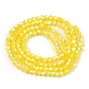 Margele cristal biconic 3mm (sirag) - pearl luster galben opac