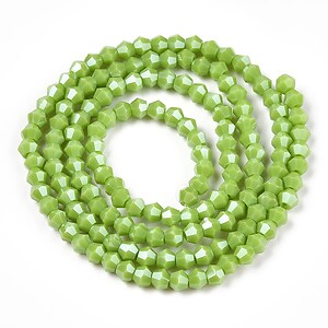 Margele cristal biconic 3mm (sirag) - pearl luster verde lime opac