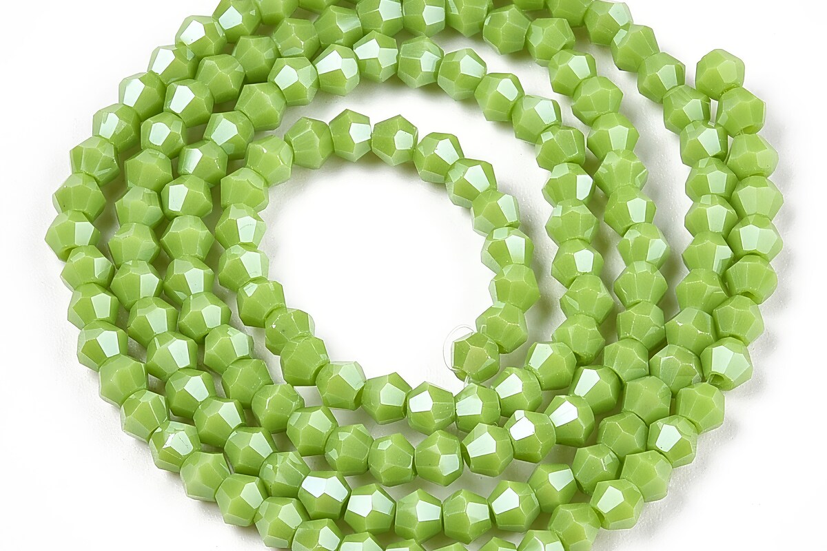 Margele cristal biconic 3mm (sirag) - pearl luster verde lime opac