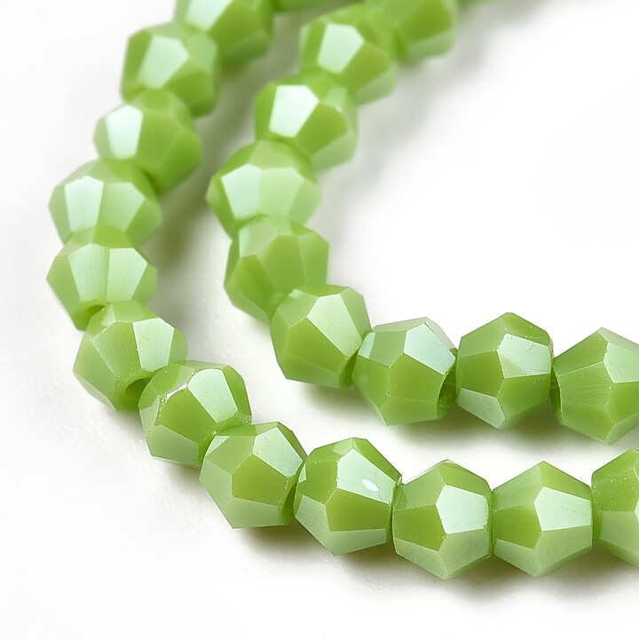 Margele cristal biconic 3mm (sirag) - pearl luster verde lime opac