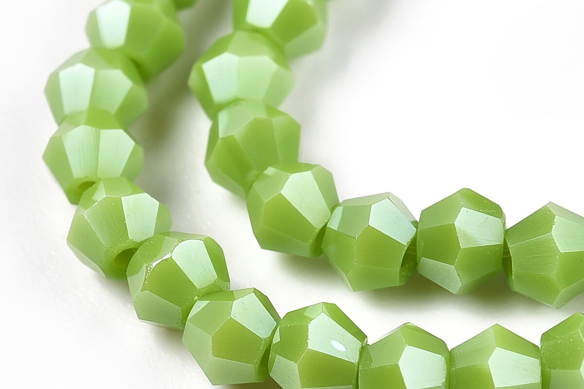 Margele cristal biconic 3mm (sirag) - pearl luster verde lime opac