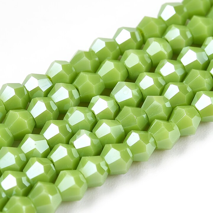 Margele cristal biconic 3mm (sirag) - pearl luster verde lime opac