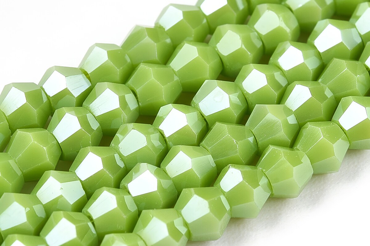 Margele cristal biconic 3mm (sirag) - pearl luster verde lime opac