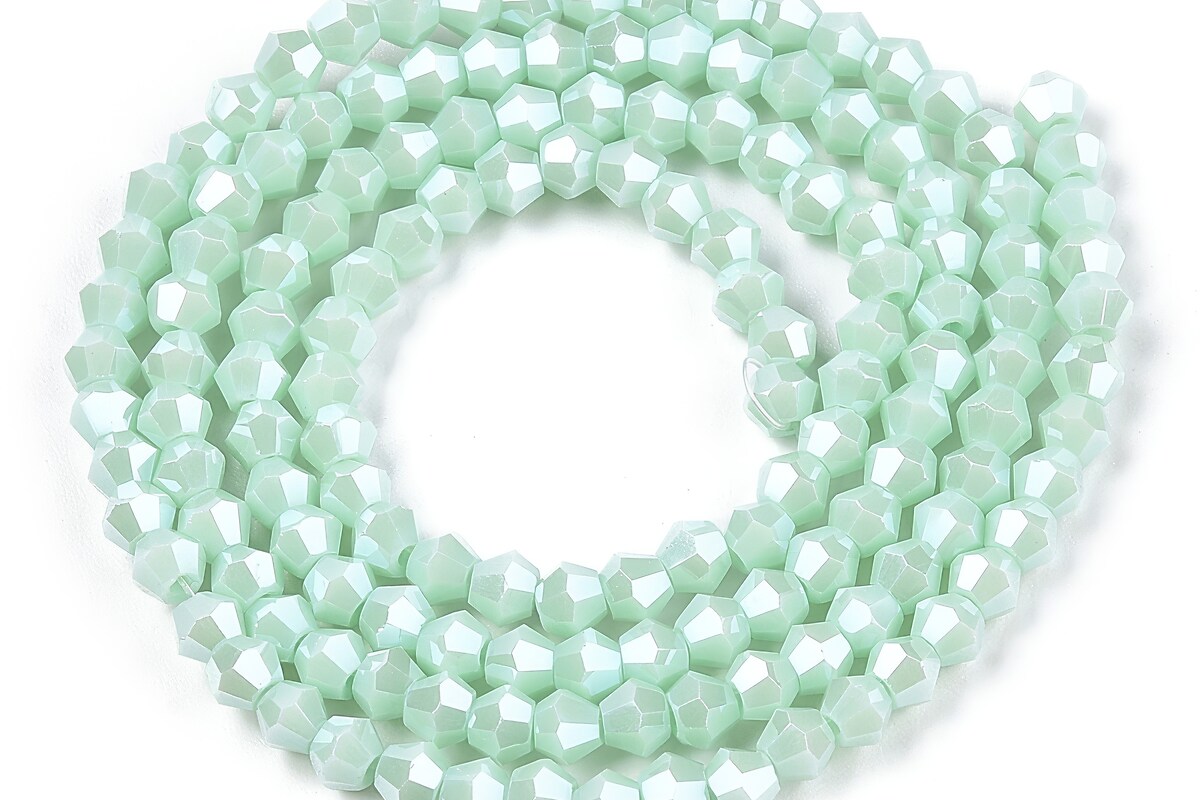 Margele cristal biconic 3mm (sirag) - pearl luster turcoaz deschis opac