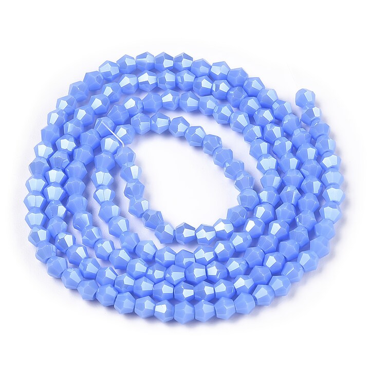 Margele cristal biconic 3mm (sirag) - pearl luster albastru opac