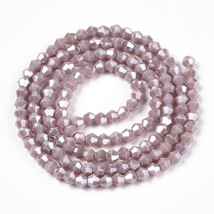 Margele cristal biconic 3mm (sirag) - pearl luster mov opac