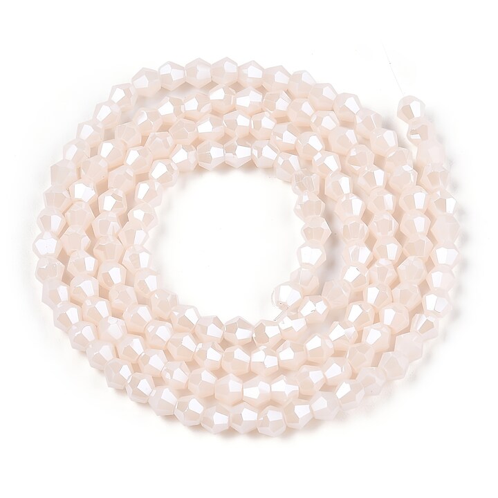 Margele cristal biconic 3mm (sirag) - pearl luster nude opac