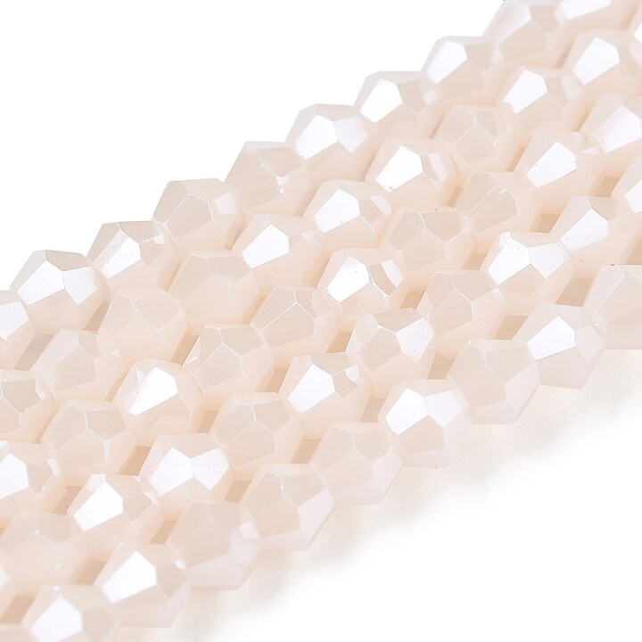 Margele cristal biconic 3mm (sirag) - pearl luster nude opac