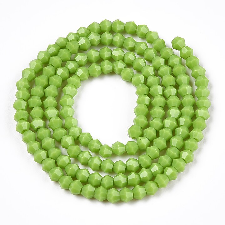 Margele cristal biconic 3x3mm (sirag) - verde lime opac