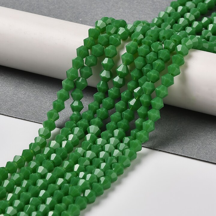 Margele cristal biconic 4x4mm (sirag) - verde opac