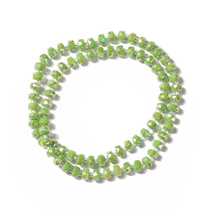 Margele de sticla fatetate rondele de cristal 5x8mm (sirag) - verde lime luster