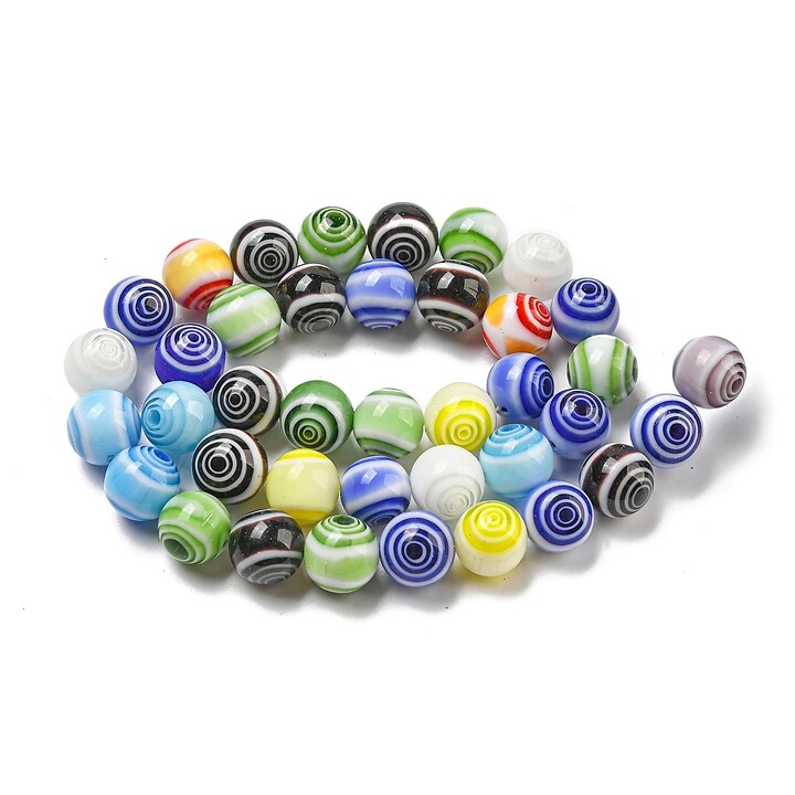 Sirag margele de sticla lampwork sfere 10,5mm - multicolor