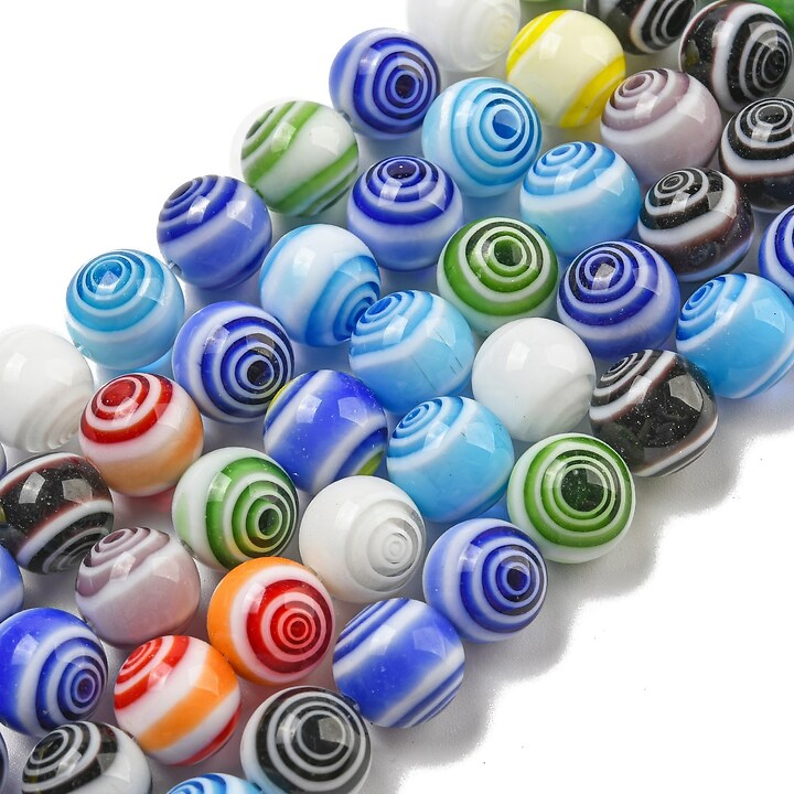 Sirag margele de sticla lampwork sfere 10,5mm - multicolor