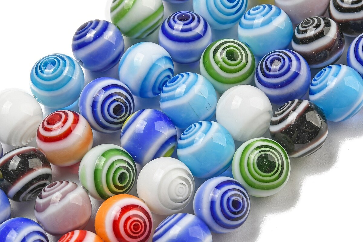 Sirag margele de sticla lampwork sfere 10,5mm - multicolor