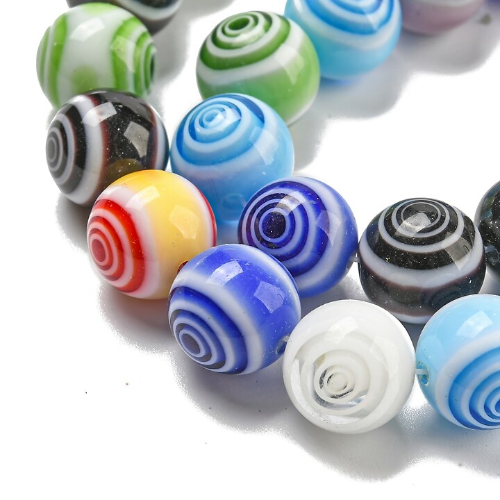 Sirag margele de sticla lampwork sfere 10,5mm - multicolor