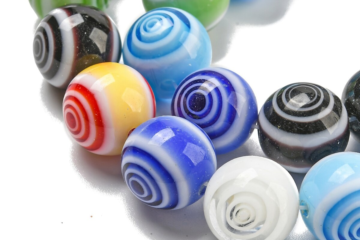 Sirag margele de sticla lampwork sfere 10,5mm - multicolor