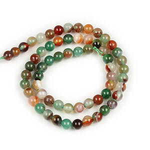 Margele agate striped sfere 6mm (sirag) - autumn