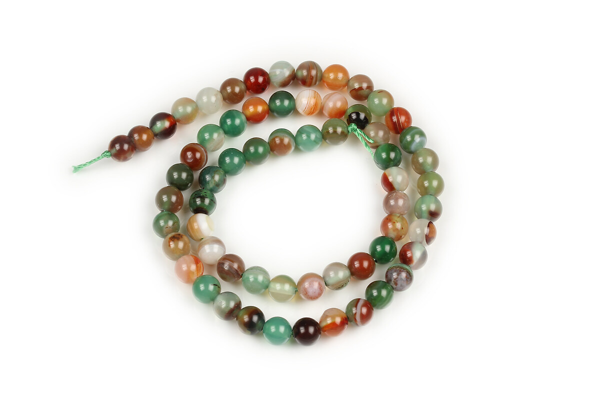 Margele agate striped sfere 6mm (sirag) - autumn