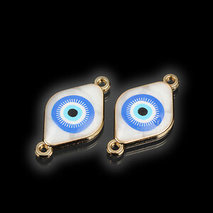 Link auriu cu email evil eye 26x12mm