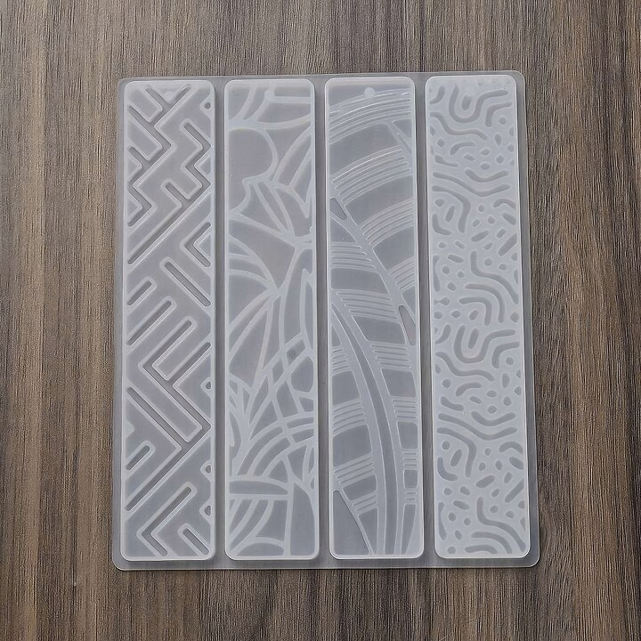 Matrita din silicon semn de carte din rasina, modele geometrice, 147x123x5mm