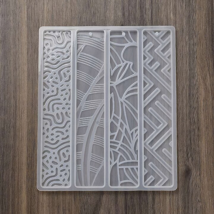 Matrita din silicon semn de carte din rasina, modele geometrice, 147x123x5mm