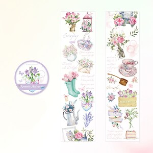 Rola lata 50mm washi tape, banda decorativa de hartie pentru proiecte artistice, jurnale, planner sau scrapbook, gradina