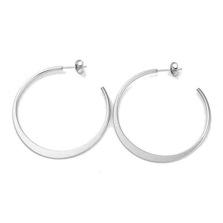 Cercei otel inoxidabil 304, semi hoops 47,5x46x2mm (2 buc.)