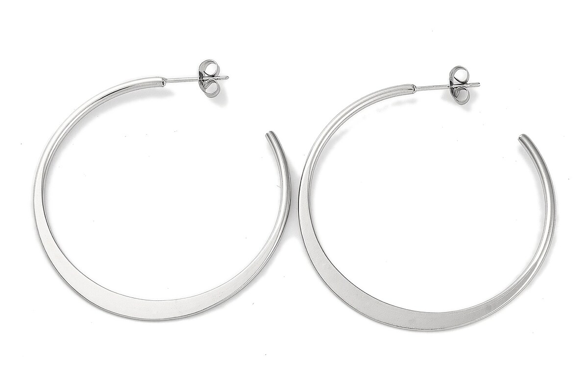 Cercei otel inoxidabil 304, semi hoops 47,5x46x2mm (2 buc.)