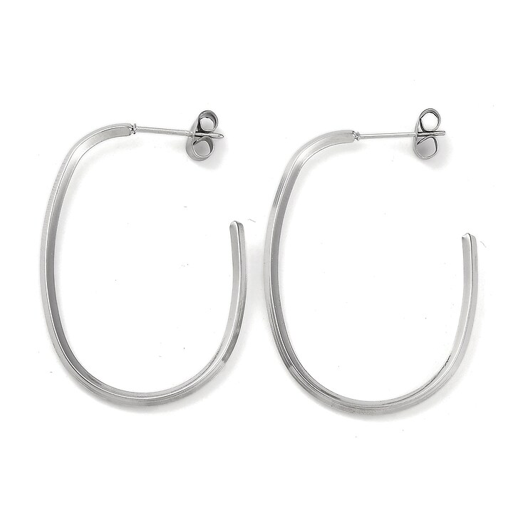 Cercei otel inoxidabil 304, semi hoops 40x27x1,8mm (2 buc.)